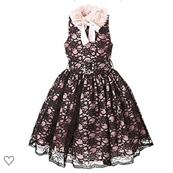 MADEMOISELLE CHARLOTTE*Bl. & Pink Lace Dress $389 - Picture 2 of 5